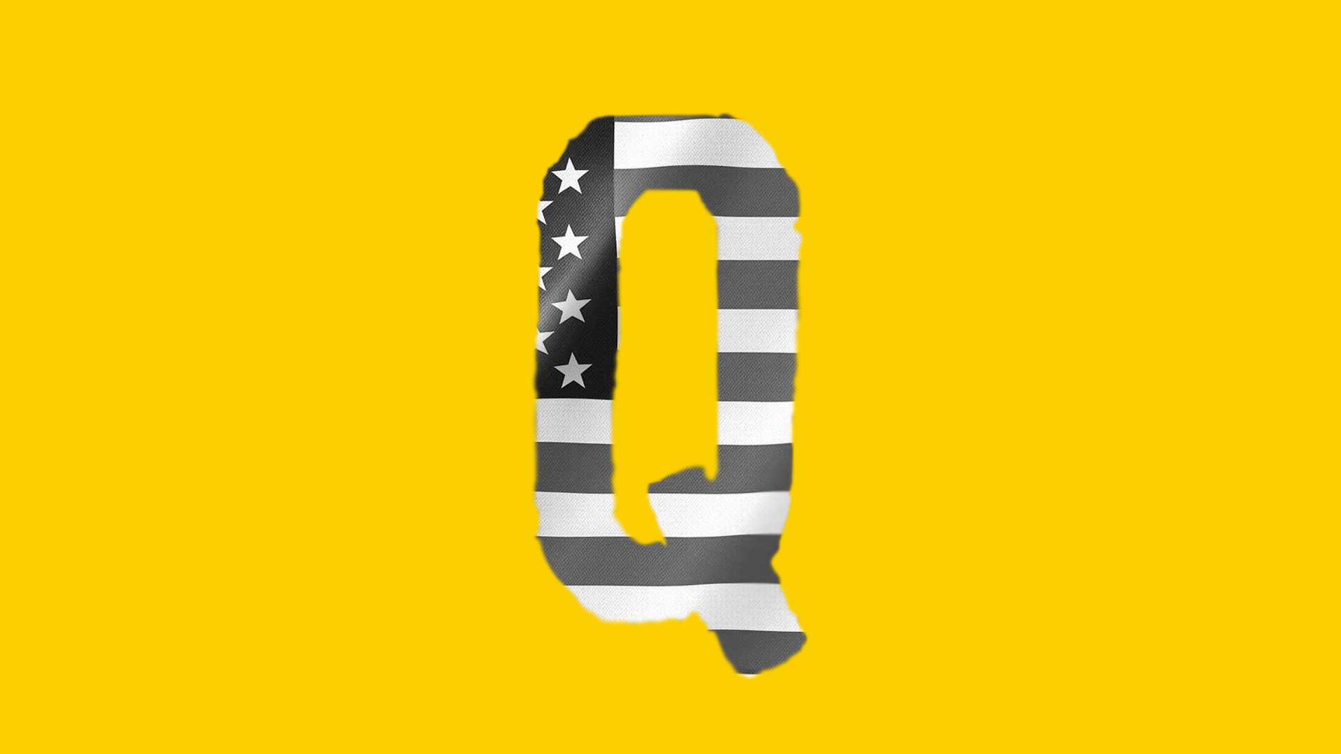 q anon american flag black and white