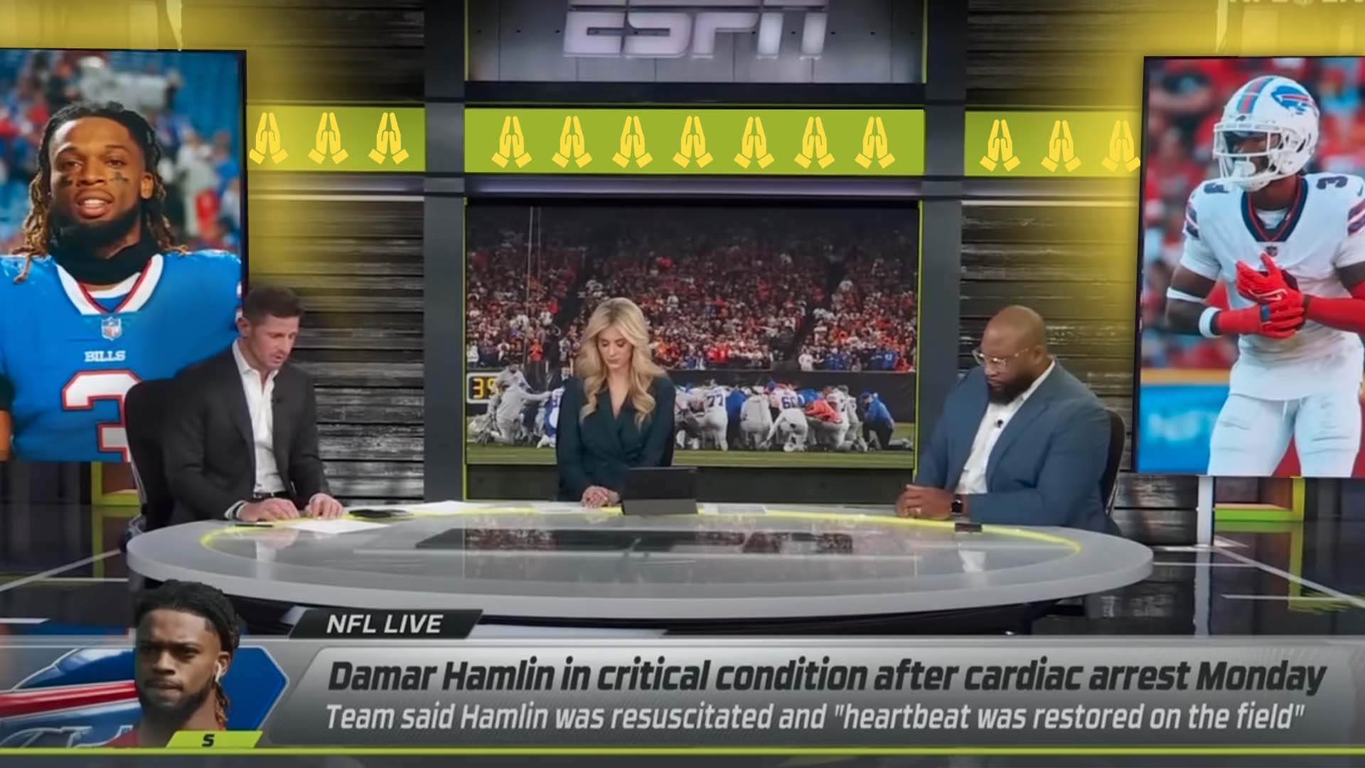 ESPN Host Prays for Damar Hamlin's Recovery on Live TV